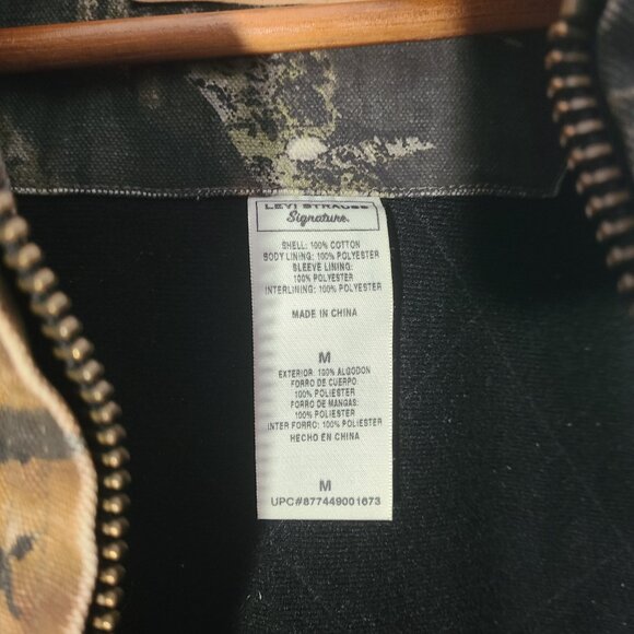 Levi Strauss Signature Field Gear Realtree Camo Canvas Medium Full Zip Jacket - Picture 7 of 8